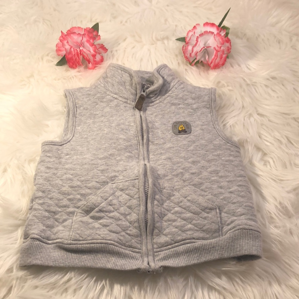 Cater’s Boy 24 M Gray Zip Front Quilted Vest